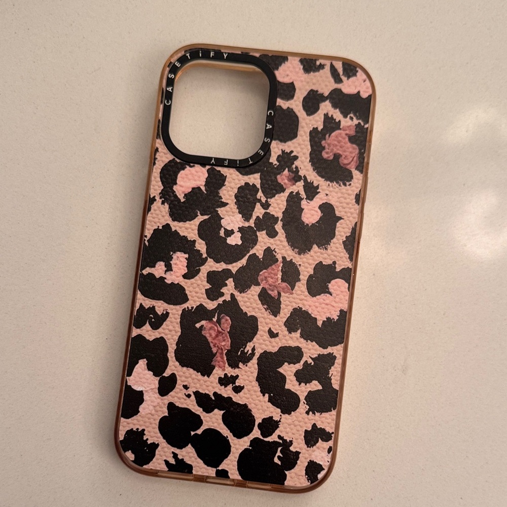 Casetify Black and Pink Animal Print Phone Case